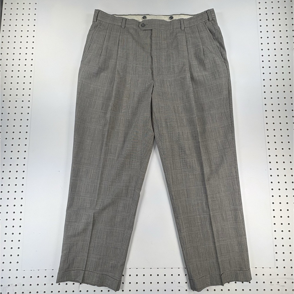 Vintage Burberry's mens pants plaid 40x30 Super 100s Wool